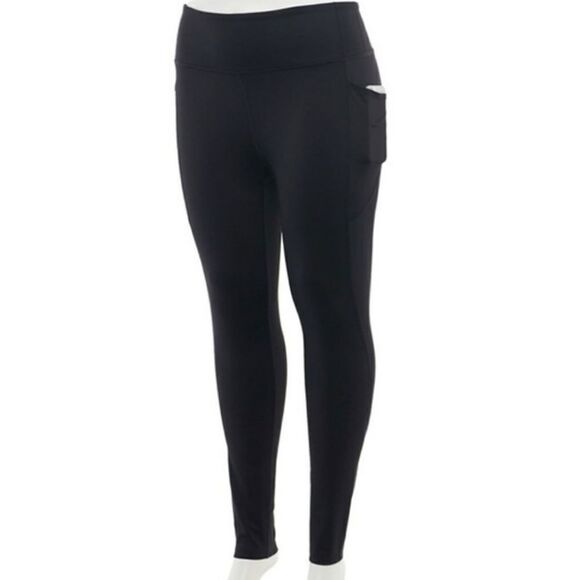 Tek Gear NWT Black High Rise 7/8 Leggings w/ Pockets XS - Picture 1 of 6